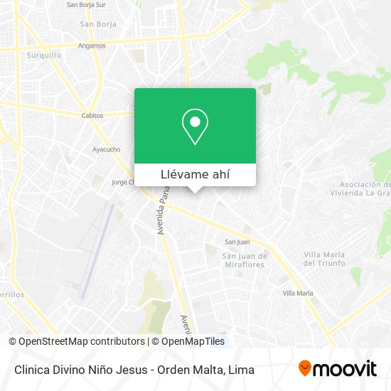Mapa de Clinica Divino Niño Jesus - Orden Malta