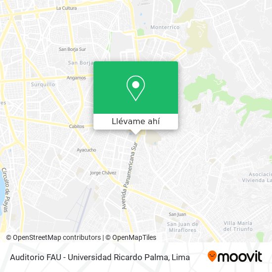 Mapa de Auditorio FAU - Universidad Ricardo Palma