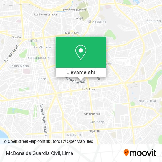 Mapa de McDonalds Guardia Civil