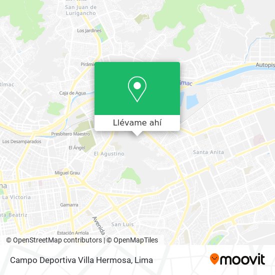 Mapa de Campo Deportiva Villa Hermosa