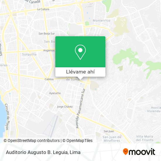 Mapa de Auditorio Augusto B. Leguia
