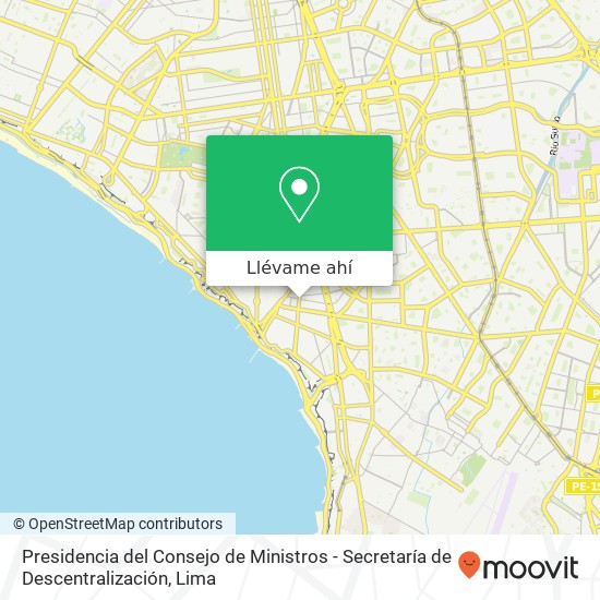 Mapa de Presidencia del Consejo de Ministros - Secretaría de Descentralización