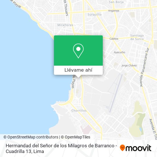 Mapa de Hermandad del Señor de los Milagros de Barranco - Cuadrilla 13