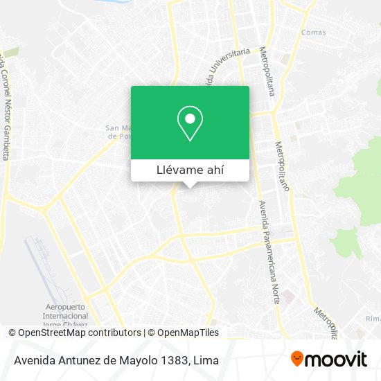 Mapa de Avenida Antunez de Mayolo 1383