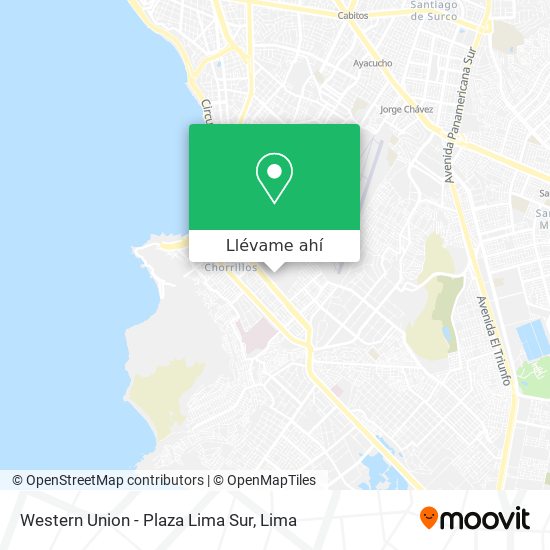 Mapa de Western Union - Plaza Lima Sur