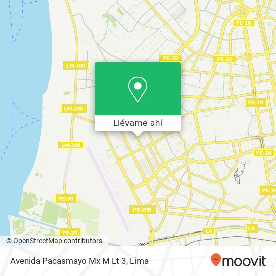 Mapa de Avenida Pacasmayo Mx M Lt 3