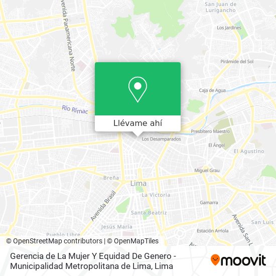Mapa de Gerencia de La Mujer Y Equidad De Genero - Municipalidad Metropolitana de Lima