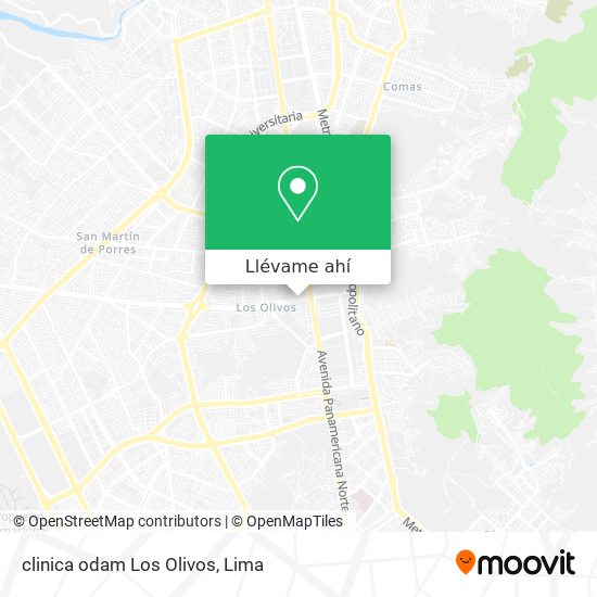 Mapa de clinica odam Los Olivos