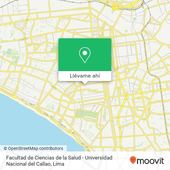 Mapa de Facultad de Ciencias de la Salud - Universidad Nacional del Callao