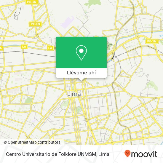 Mapa de Centro Universitario de Folklore UNMSM