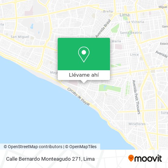 Mapa de Calle Bernardo Monteagudo 271