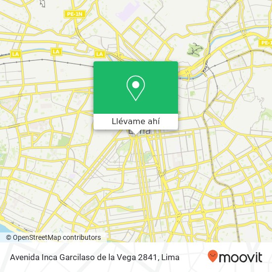 Mapa de Avenida Inca Garcilaso de la Vega 2841