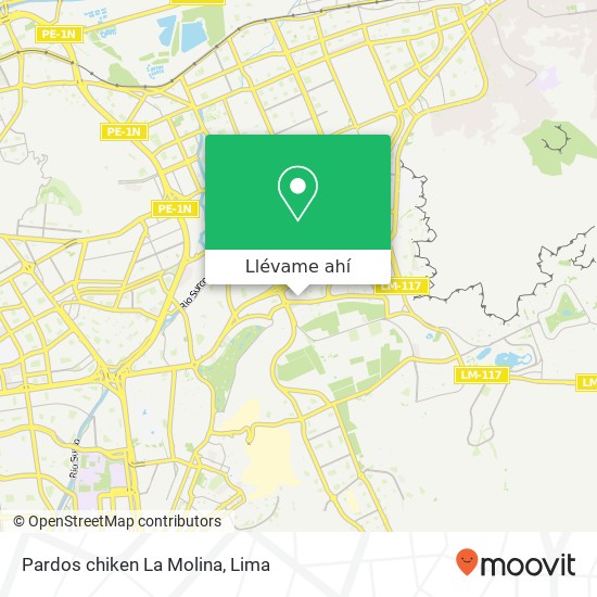 Mapa de Pardos chiken La Molina