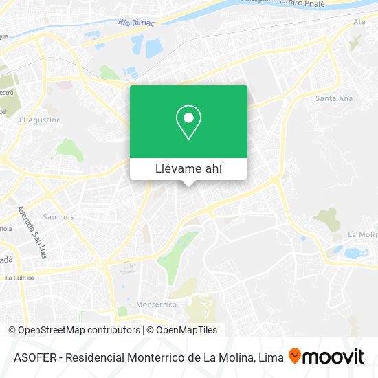 Mapa de ASOFER - Residencial Monterrico de La Molina