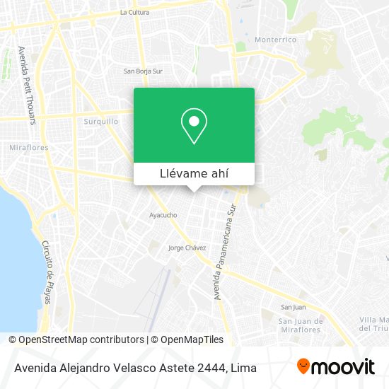 Mapa de Avenida Alejandro Velasco Astete 2444