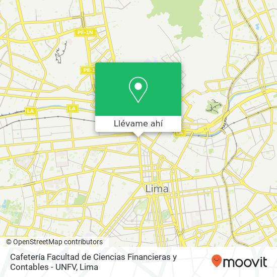Mapa de Cafetería Facultad de Ciencias Financieras y Contables - UNFV