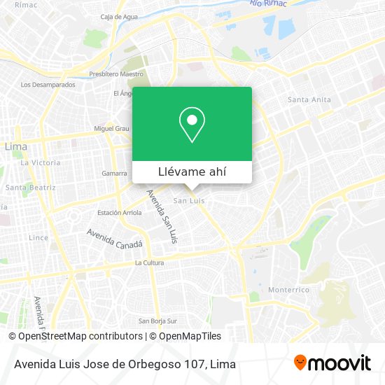 Mapa de Avenida Luis Jose de Orbegoso 107
