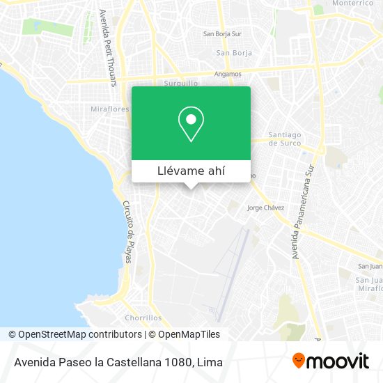 Mapa de Avenida Paseo la Castellana 1080