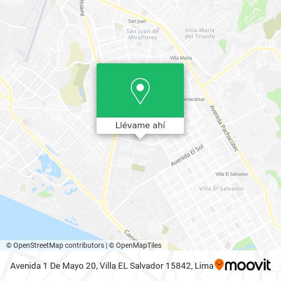 Mapa de Avenida 1 De Mayo 20, Villa EL Salvador 15842