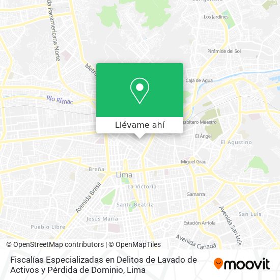 Mapa de Fiscalías Especializadas en Delitos de Lavado de Activos y Pérdida de Dominio