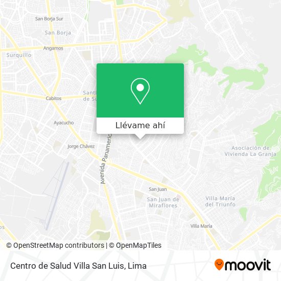 Mapa de Centro de Salud Villa San Luis