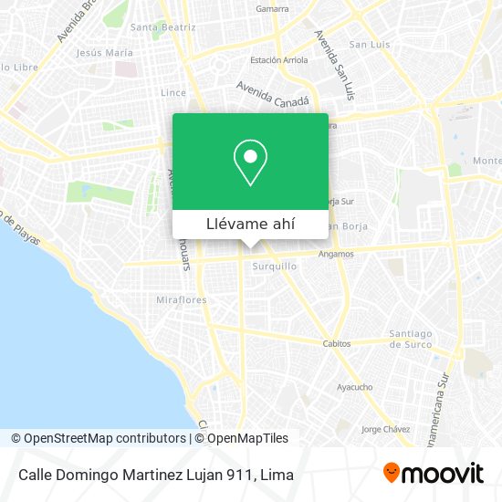 Mapa de Calle Domingo Martinez Lujan 911