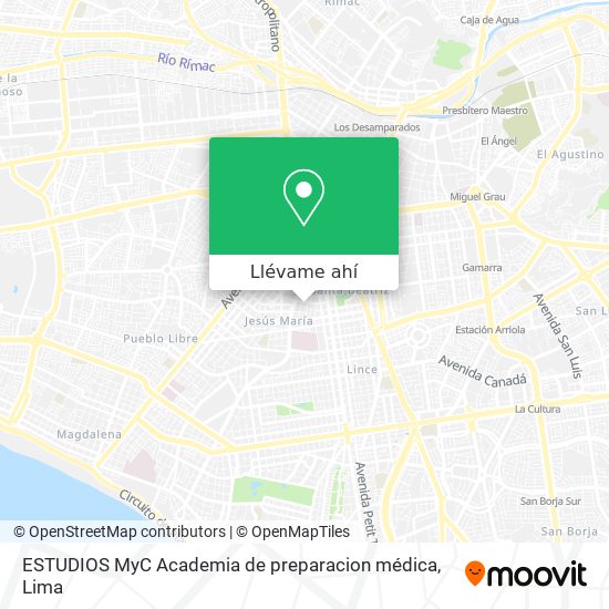 Mapa de ESTUDIOS MyC Academia de preparacion médica
