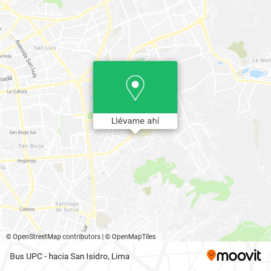 Mapa de Bus UPC - hacia San Isidro