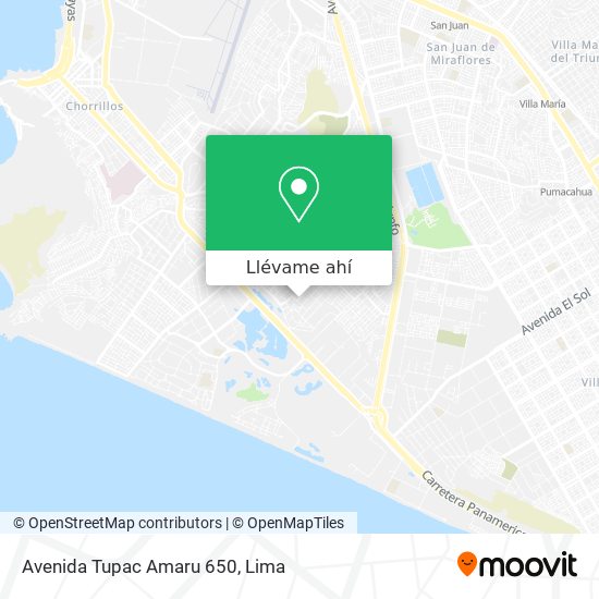 Mapa de Avenida Tupac Amaru 650