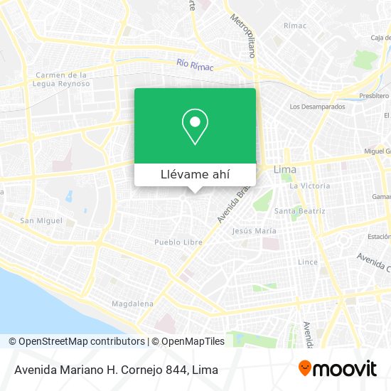 Mapa de Avenida Mariano H. Cornejo 844