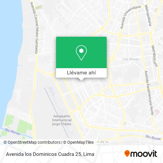 Mapa de Avenida los Dominicos Cuadra 25