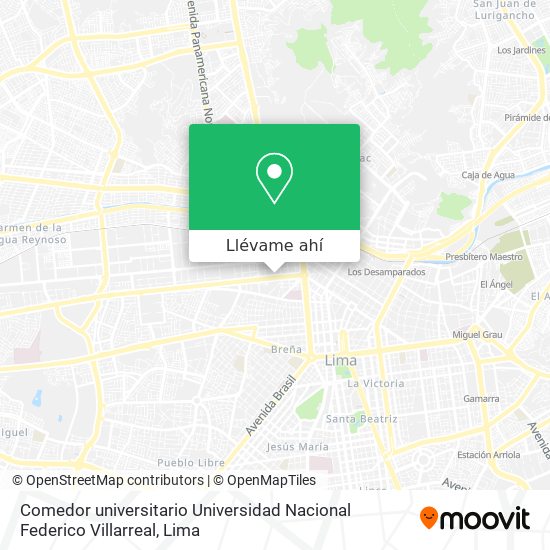 Mapa de Comedor universitario Universidad Nacional Federico Villarreal