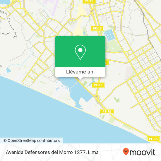 Mapa de Avenida Defensores del Morro 1277