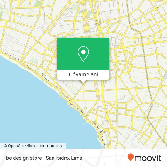 Mapa de be design store - San Isidro