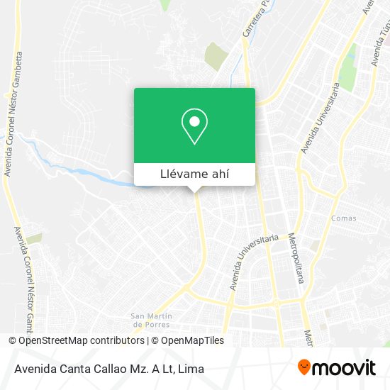 Mapa de Avenida Canta Callao Mz. A Lt