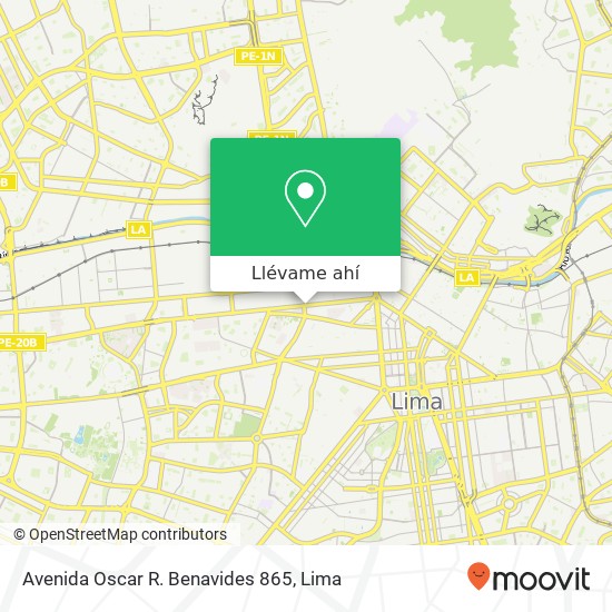 Mapa de Avenida Oscar R. Benavides 865