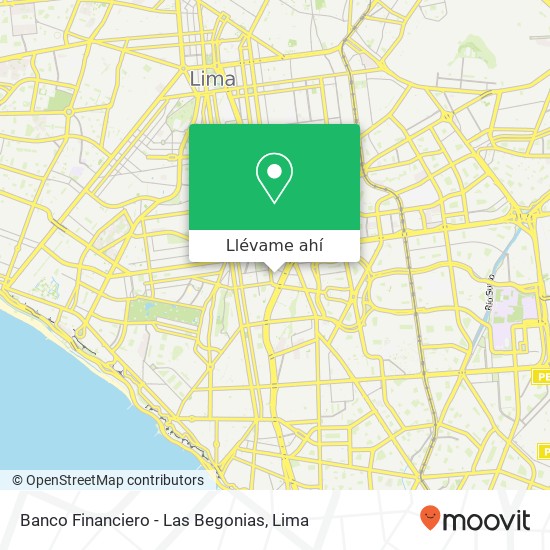 Mapa de Banco Financiero - Las Begonias