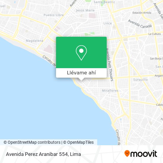 Mapa de Avenida Perez Aranibar 554