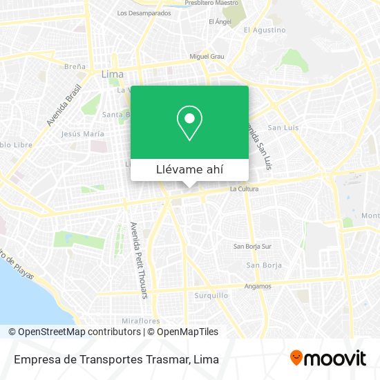 Mapa de Empresa de Transportes Trasmar