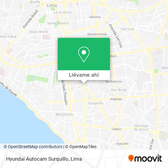 Mapa de Hyundai Autocam Surquillo