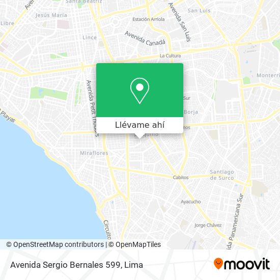 Mapa de Avenida Sergio Bernales 599