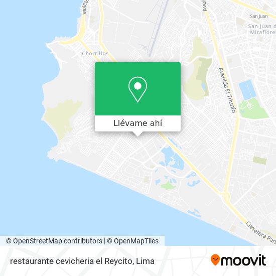 Mapa de restaurante cevicheria el Reycito