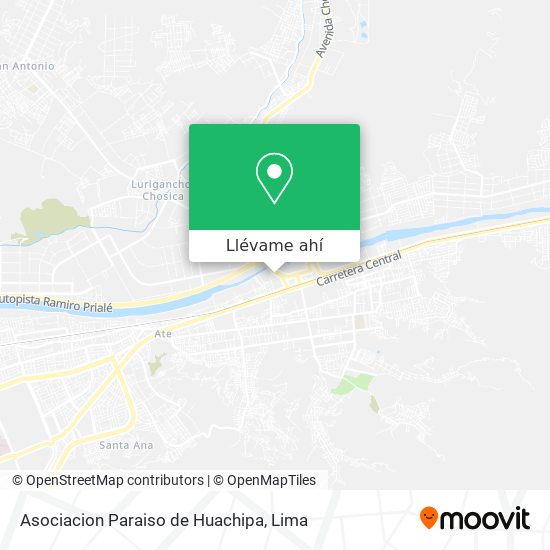 Mapa de Asociacion Paraiso de Huachipa