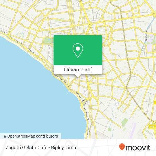 Mapa de Zugatti Gelato Café - Ripley