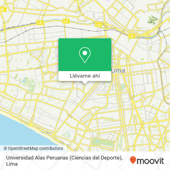 Mapa de Universidad Alas Peruanas (Ciencias del Deporte)