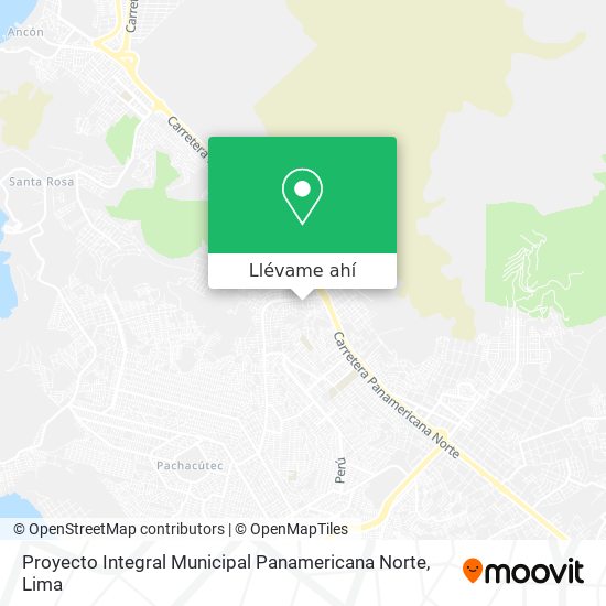 Mapa de Proyecto Integral Municipal Panamericana Norte
