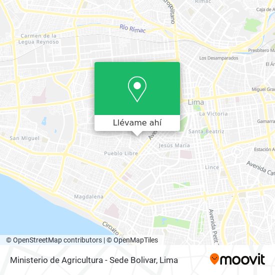 Mapa de Ministerio de Agricultura - Sede Bolivar