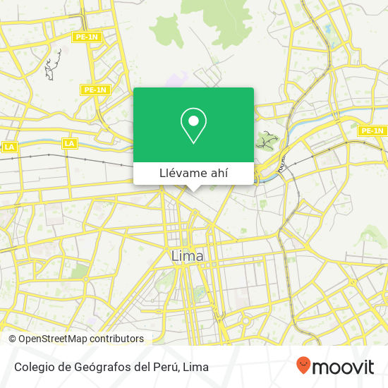 Mapa de Colegio de Geógrafos del Perú