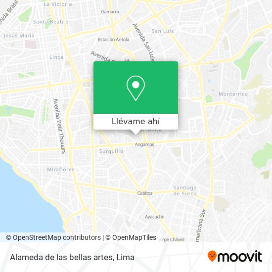 Mapa de Alameda de las bellas artes