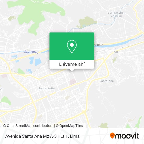 Mapa de Avenida Santa Ana Mz A-31 Lt 1